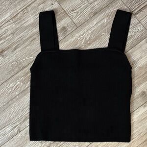 Madewell Black Square-Neck Crop Top